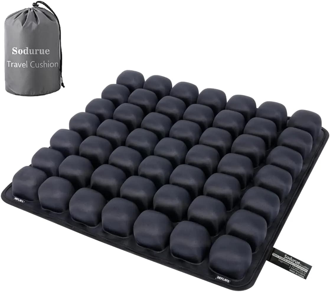 Cuscino per Sedile Aereo per Voli Lunghi, Gonfiabile a Pressione, 49 Airbag, Supporto Ergonomico, Resistente, per Auto, Ufficio, Stadio