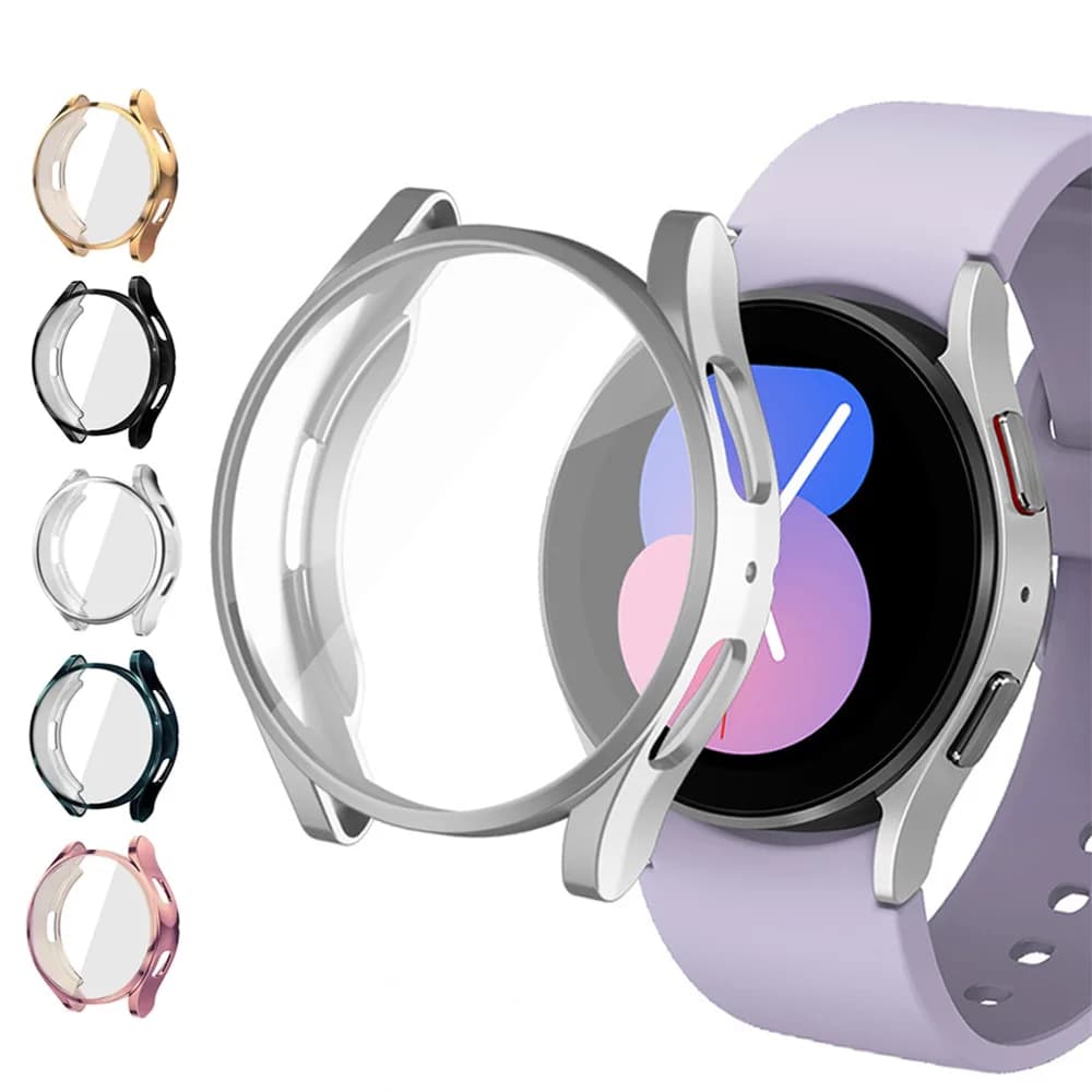 Cover per Samsung Galaxy Watch 5 44mm 40mm, accessori, custodia protettiva in TPU, protezione per lo schermo per Galaxy Watch 5
