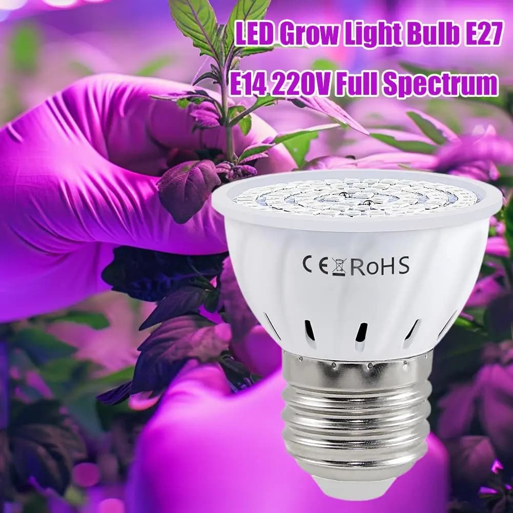 Luci LED E27 per Coltivazione Piante, Spettro Completo, per Coltivazione Idroponica Indoor, Fiori, Semi, Verdure, Lampada per Tenda da Coltivazione