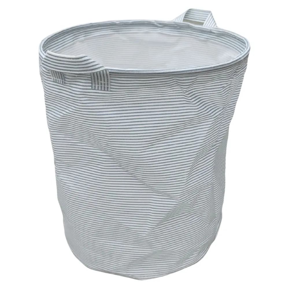 Non-Woven Fabric Striped Laundry Basket Large Capacity Folding Dirty Clothes Storage Basket Space Saving with Handle
