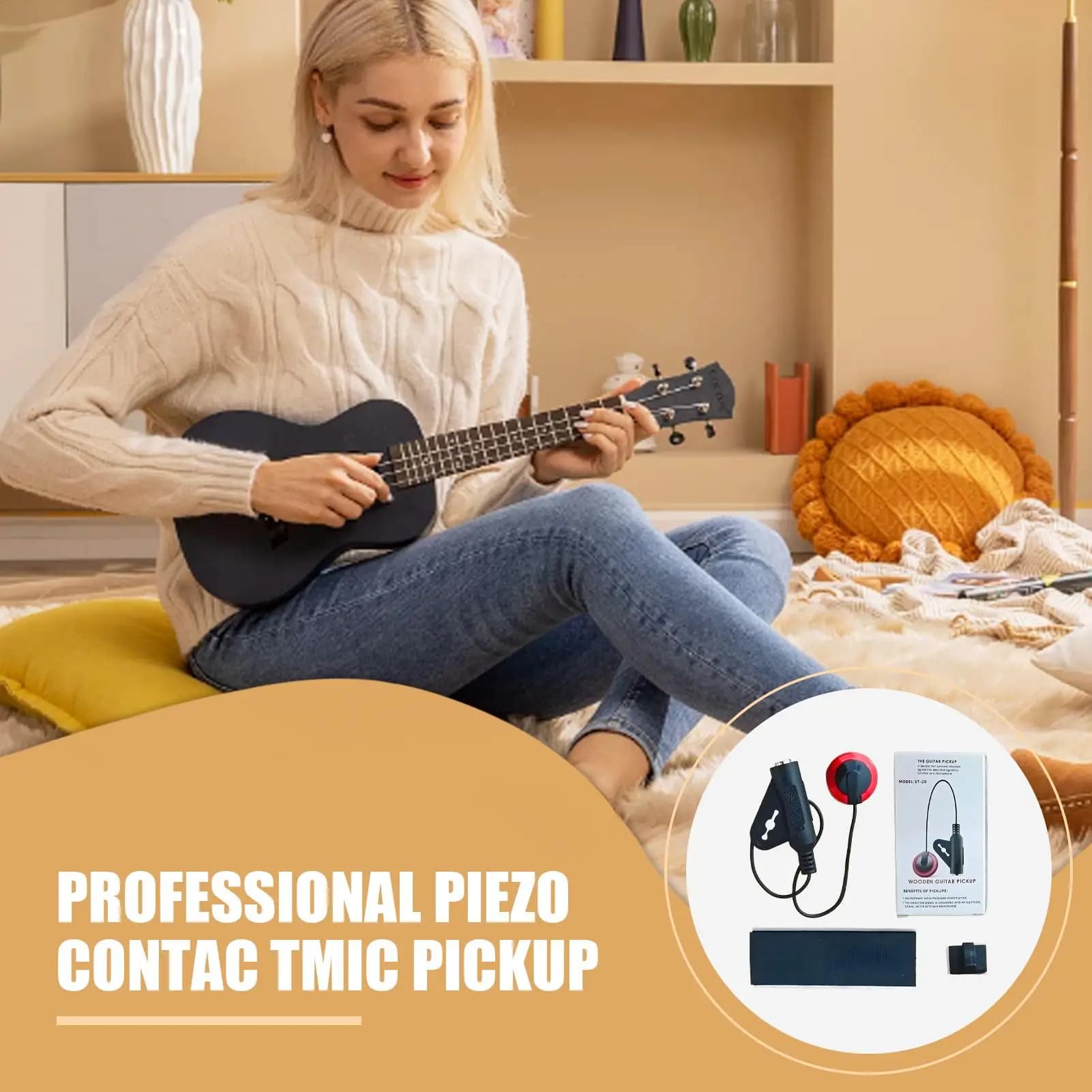 Pickup per basso Pickup elettrico per chitarra acustica Basso Ukulele Violino Banjo Accordatore per lettori di registrazione ad alte prestazioni