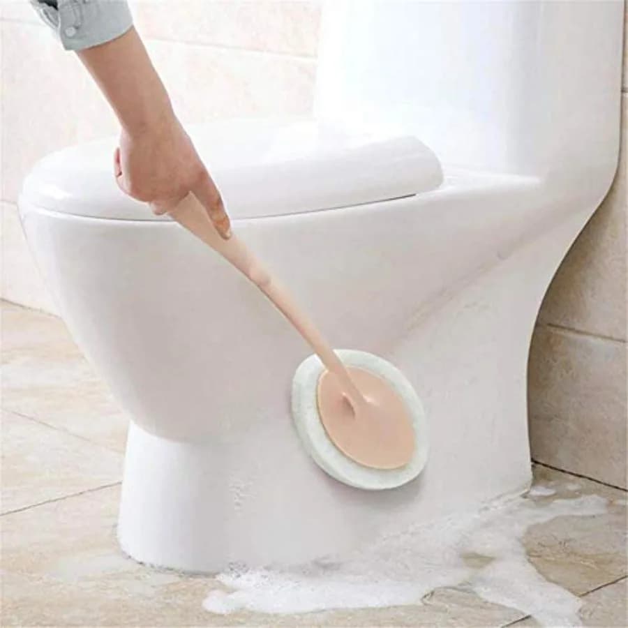 Spazzola per la pulizia della vasca da bagno, spazzole manuali con spugna per WC, detergente per piastrelle in ceramica, spazzola per il bagno