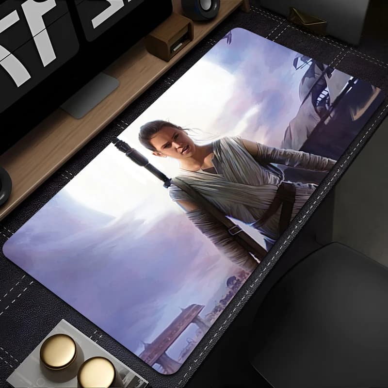 Tappetino per mouse durevole PC Gamer Tappetino per mouse Laptop da ufficio Star Wars Rey Skywalker Tappetini per mouse Tappetino per tastiera in gomma Kawaii Regali