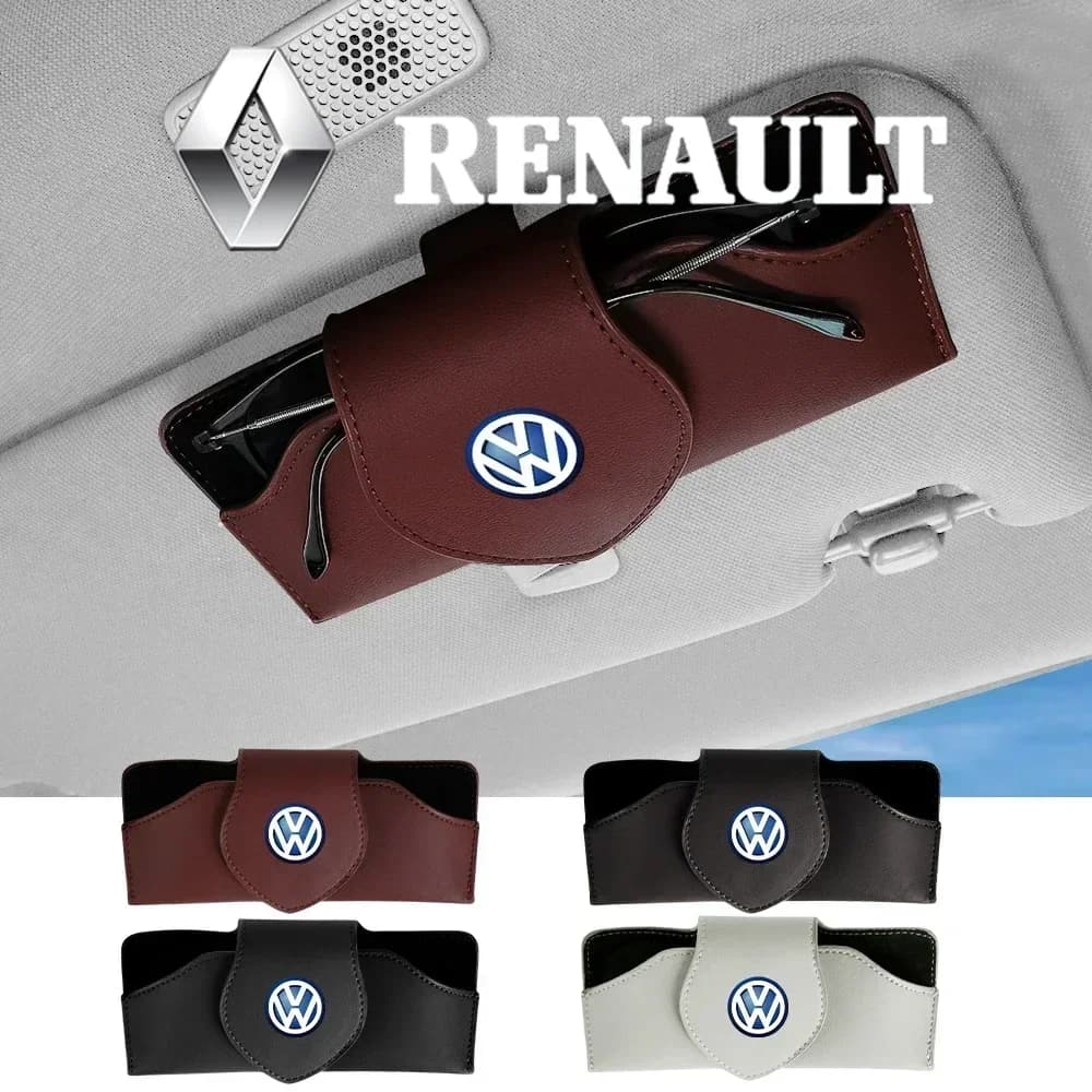 1pc Portaocchiali da sole per auto, custodia portaocchiali per VW GTI Scirocco Golf T-ROC Atlas Eos Caddy Beetle Amarok T5 T6 Tiguan
