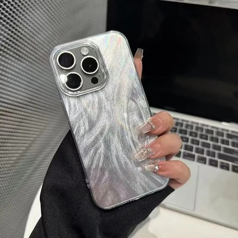 EUCAGR Per OPPO Realme 15 Caso Realme 15 Pro Cassa Del Telefono Realme 15Pro Anti caduta di Lusso Laser Argento Sfumato duro Della Copertura Posteriore