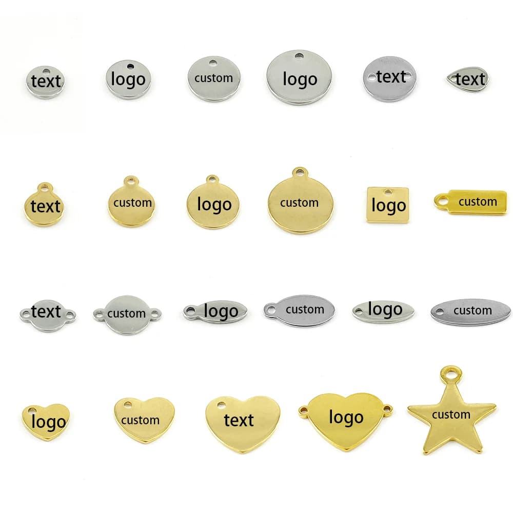 50-500 pezzi personalizzati con incisione laser personalizzata con nome LOGO Collana personalizzata in acciaio inossidabile Estendi ciondolo gioielli con etichetta coda a catena