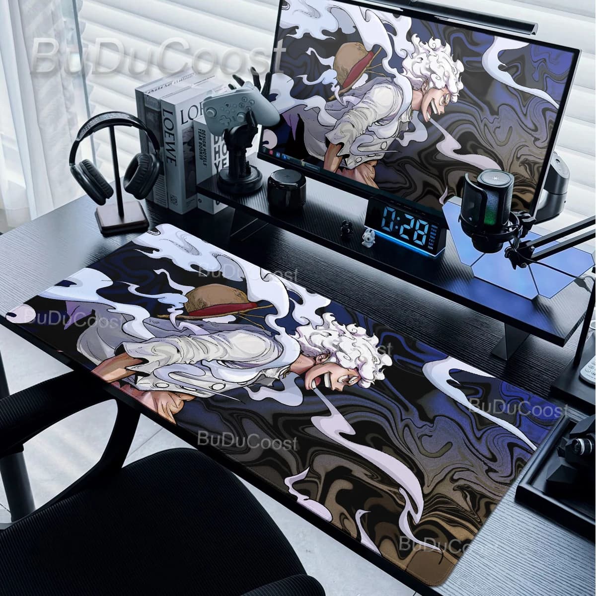 Tappetino per Mouse ONE PIECE Roronoa Zoro, Grande Tappetino da Scrivania Luffy, Tappetino Antiscivolo in Gomma per Tastiera PC, Accessori per Gaming