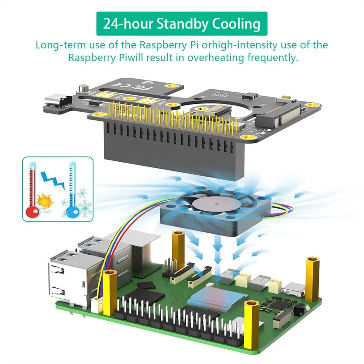 A46U Per Raspberry Pi 5 Scheda Adattatore PCIe a M.2 NVMe SSD HAT 3IN1 per SSD M.2 NVMe 2230 2242 2260 2280