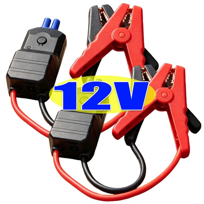 Avviatore di Emergenza per Veicoli, Accessorio Auto per Automobili e Camion, Cavi di Avviamento con Clip a Coccodrillo e Connettore EC5 per 12V