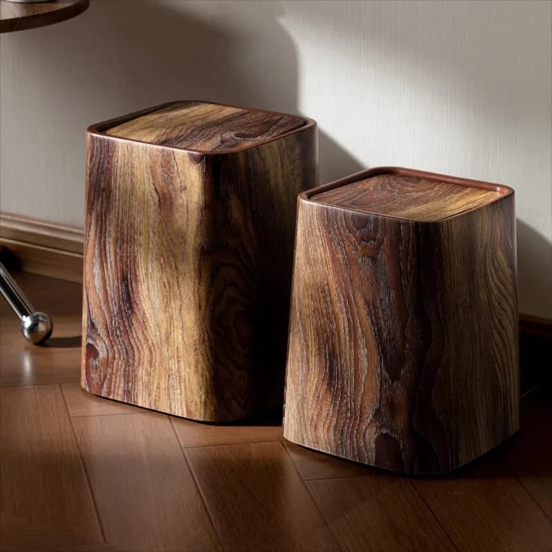 Large Capacity Trash Can Living Room Plastic Waste Bins Bathroom Bedroom Wastebasket Luxury Retro Decoration Litter Bins