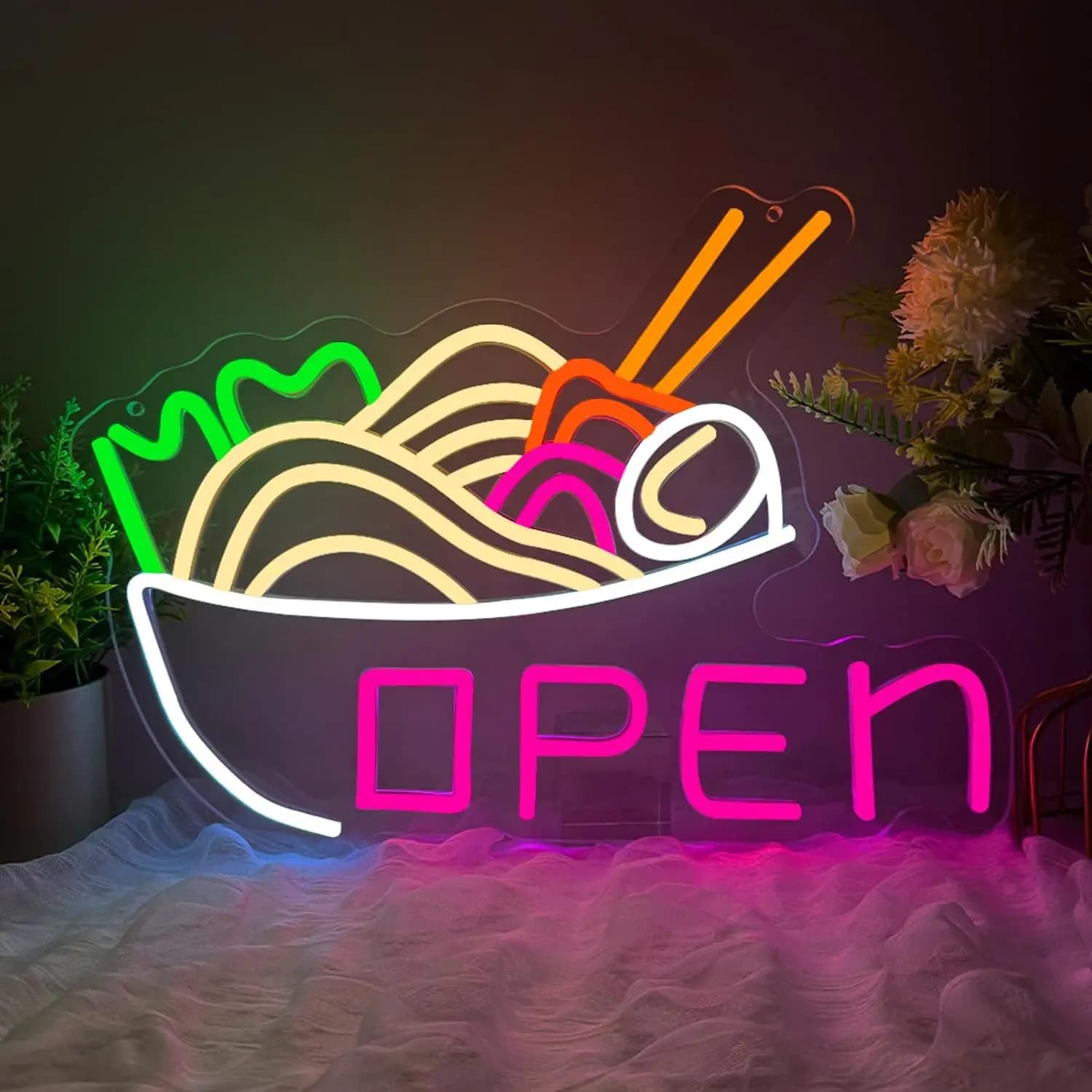 Insegna Luminosa al Neon Aperta USB Dimmerabile a LED per Camera da Letto, Soggiorno, Club, Bar, Man Cave, Regali per Feste, Decorazione Artistica da Parete