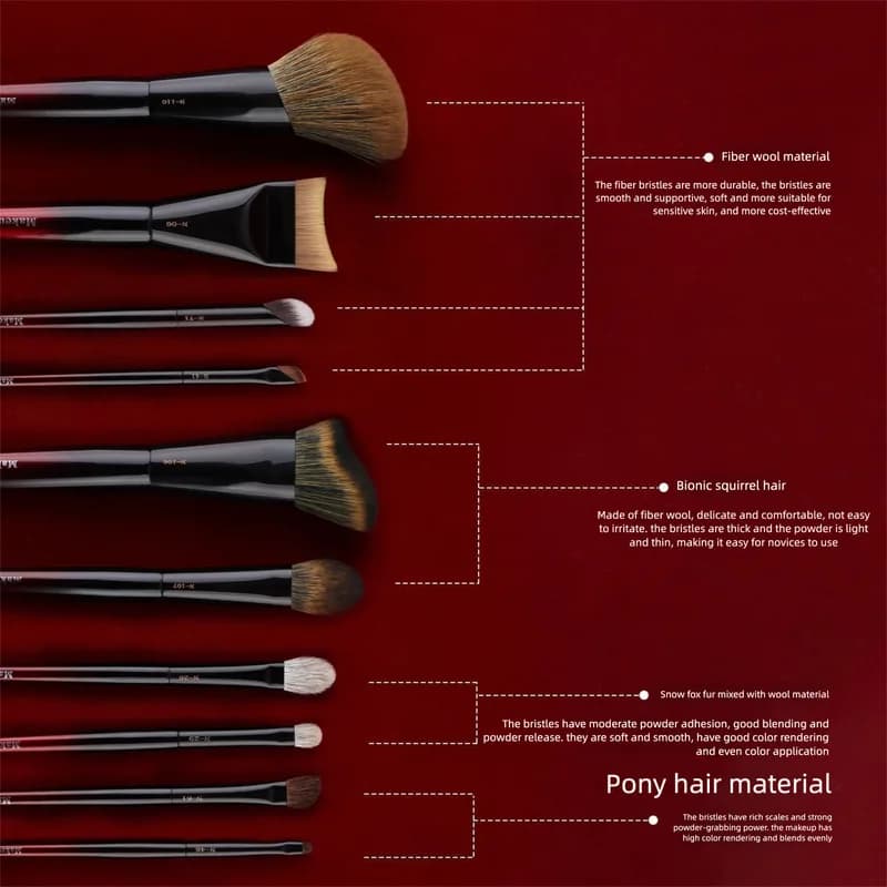 Charming Lady Zhu Glaze Makeup Foundation Eyeshadow Full Face Brush Set for Beginners