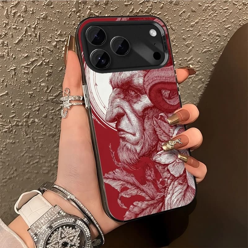 Dark Fantasy Demon Phone Case for iPhone 17 Air 16 15 14 11 Pro 13 12 Mini XR 8 7 Matte Laser Bumper Shockproof Hard Cover