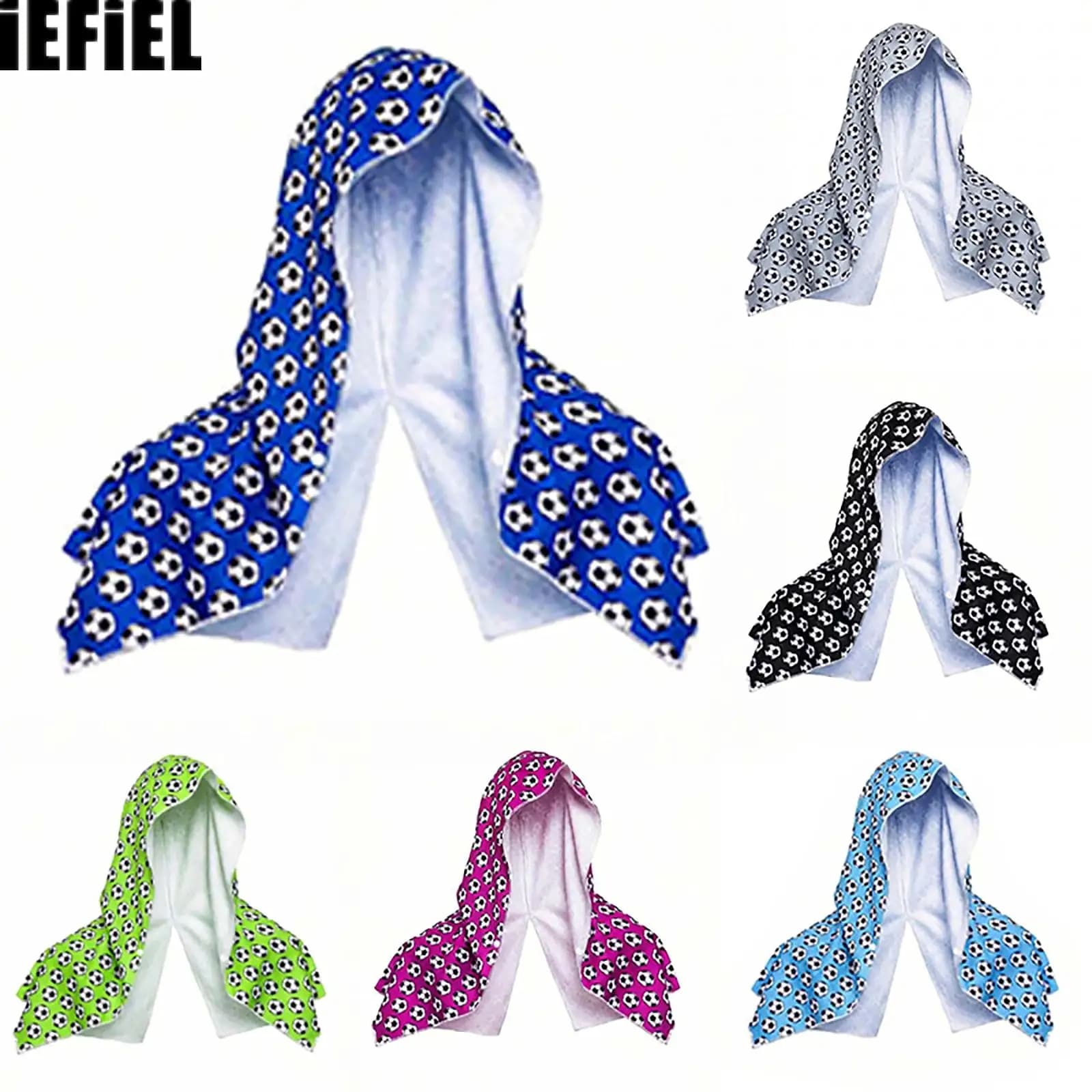 Mens Cooling Hoodie Towel Football-printed Sun-shading Cooling And Quick-dry Cooling Headscarf Towel for Sports Events