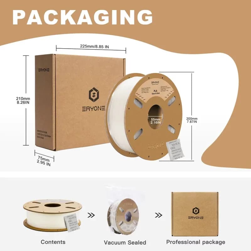 2026 ERYONE Good Quality and Hot Sale Glow in the Dark Filament PLA 1.75mm for FDM Print 7.14