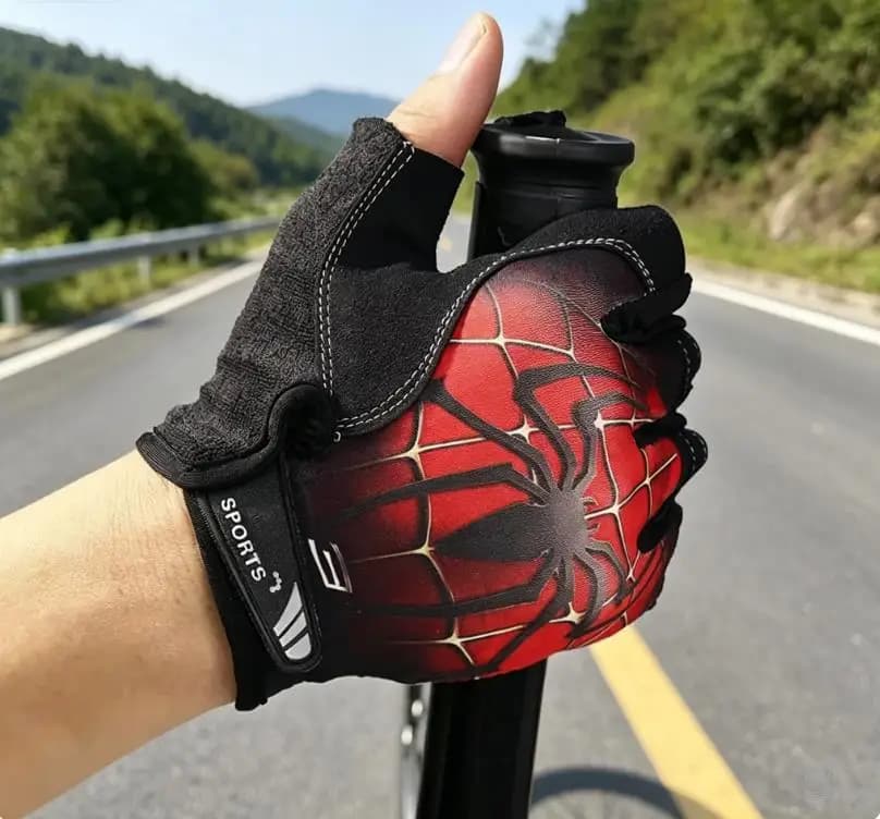 Guanti Mezze Dita Marvel Spiderman Captain America per Ciclismo Fitness Palestra Uomo Sport all'Aperto Bici