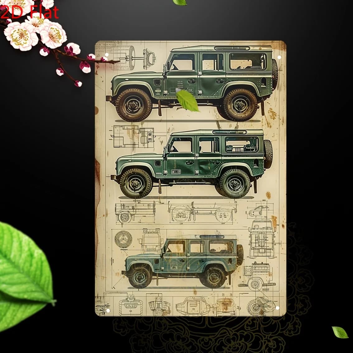 2D Retro iron Art, High Quality Plate, Suitable for Indoor and Outdoor Use, Vertical Design, No Power Required, Feather Design