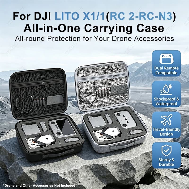 Storage Bag Carrying Case For DJI LITO 1/X1 Shockproof Protective Box RC 2/RC-N3 Remotes Drone Accessories
