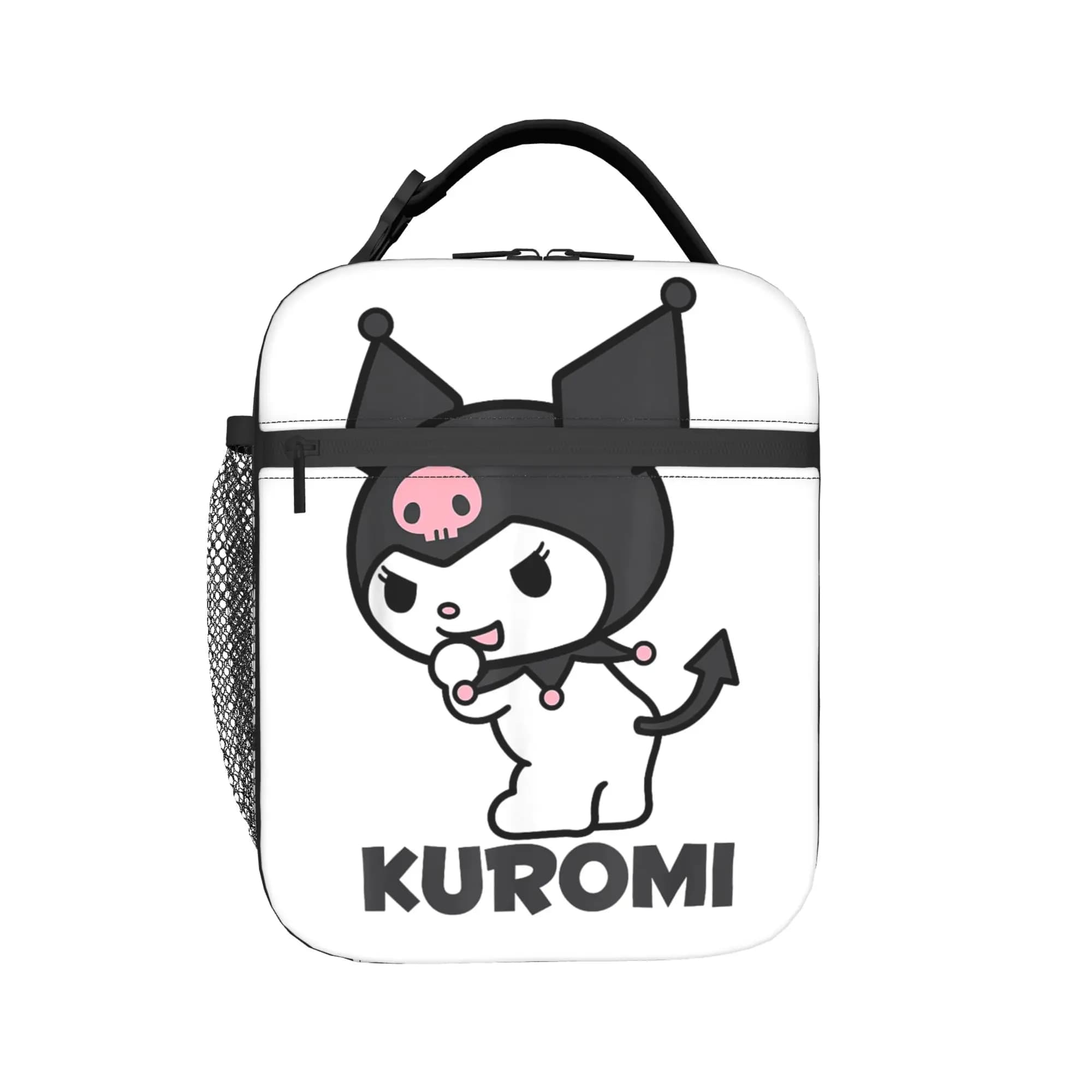 Borsa Termica Grande con Logo Kuromi sul Retro, Contenitore per Pasti, Borsa Termica per Pranzo, Borsa da Spiaggia per Alimenti all'Aperto