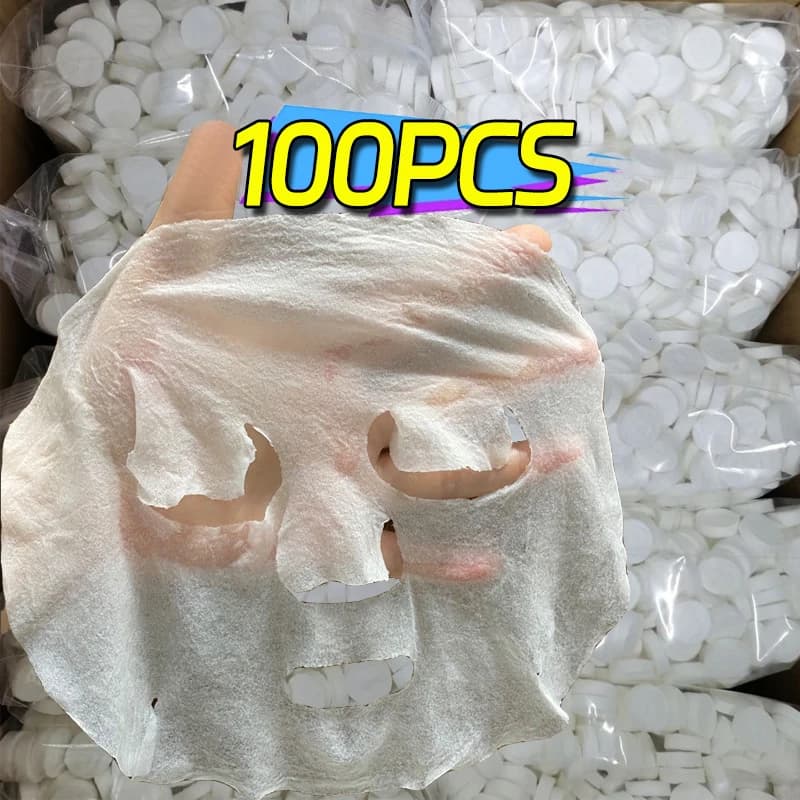 Maschera per il viso compressa monouso Maschere avvolte in cotone Carta da viaggio portatile Maschera per il viso idratante in tessuto non tessuto Cura della pelle di bellezza