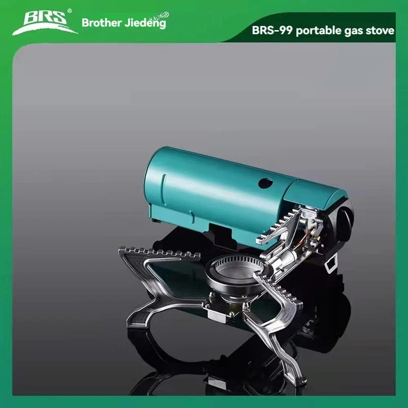 BRS-99 Portable Gas Stove Foldable for Camping, Full Power Butane Stove All-in-One, Trekking Accessories