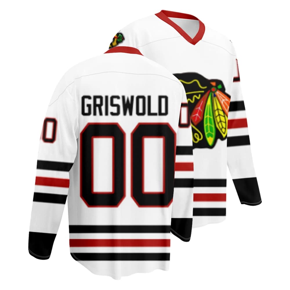 # 00 Clark Griswold Hockey Jersey Christmas Movie Merch Scollo a V Manica lunga Abbigliamento sportivo Donna Uomo Felpa sportiva