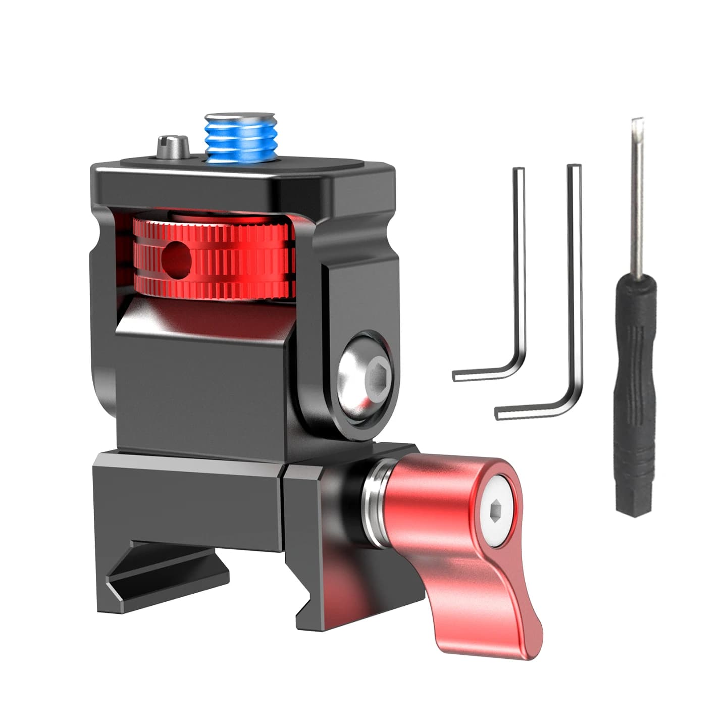Support for Adjustable Track for Action Camera with NATO Attack and 1/4'''' Vine Arri to Quick Release