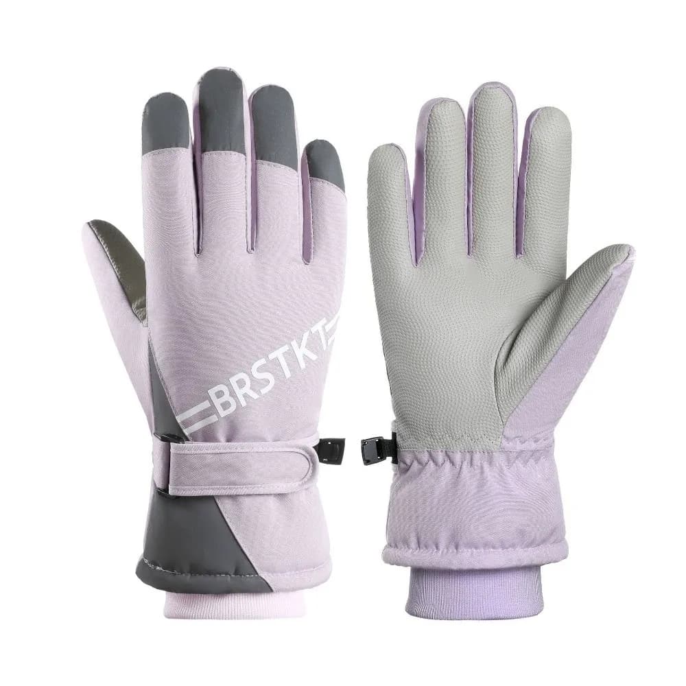 Warm Waterproof Ski Gloves Windproof Fleece Lined Motorcycle Gloves Non-slip Adjustable Cuff Snow Gloves Women