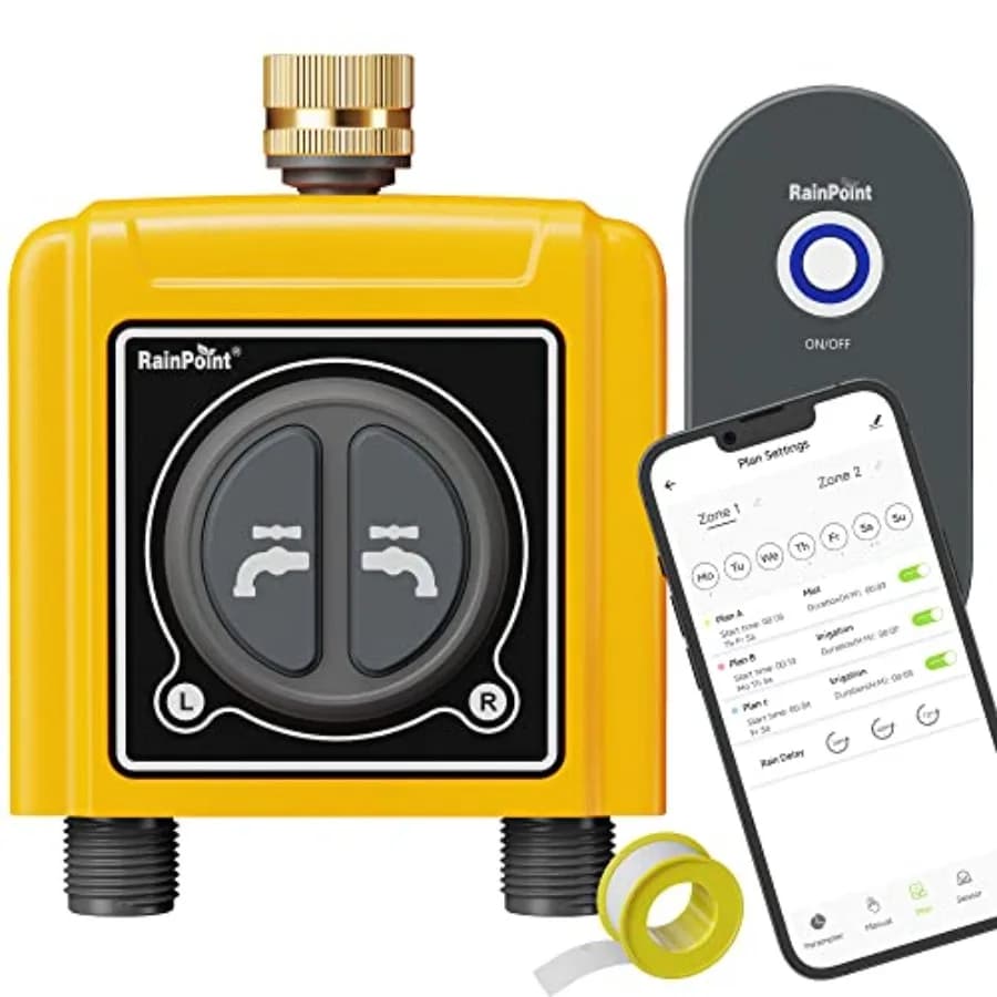 Timer Wi-Fi per Irrigazione da Giardino: Controller Intelligente in Plastica ABS Bianca con Hub Wi-Fi, Irrigazione Automatica/Manuale, Controllo Vocale Alexa e App