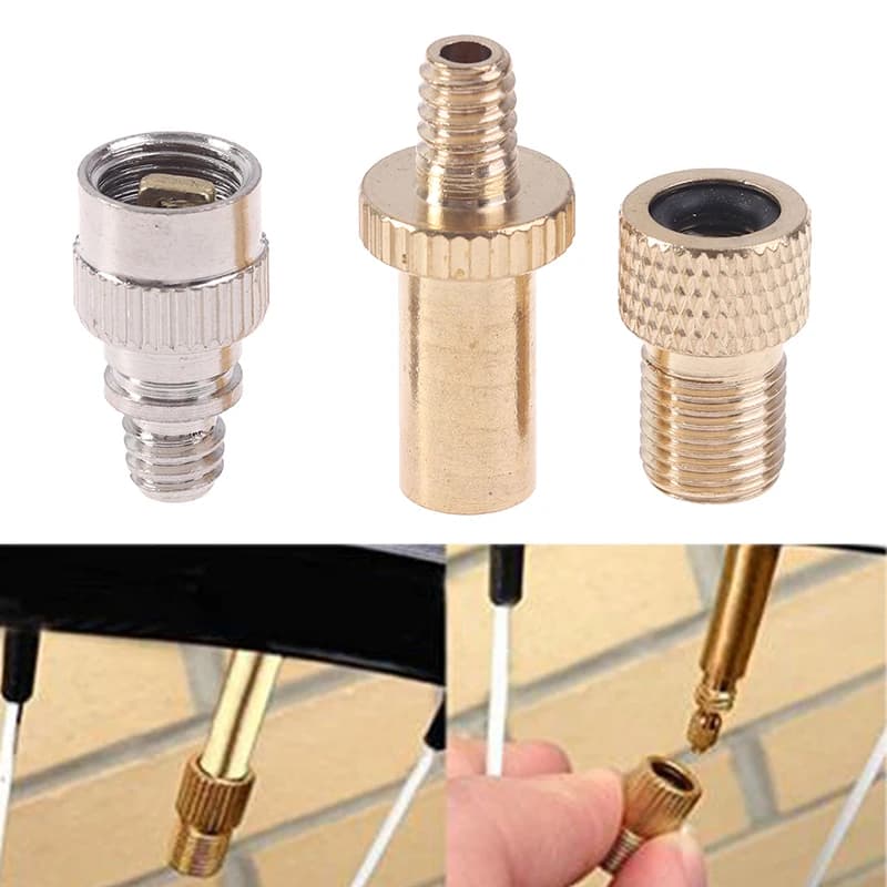 Set di 3 Adattatori per Valvole Presta a Schrader per Bicicletta, Strumenti per Pompaggio e Prolungamento Valvole