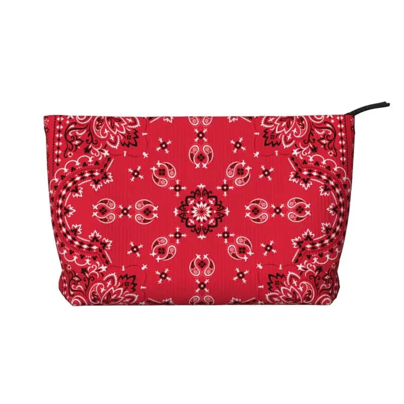 Borsa da toilette personalizzata etnica Bohemia Red Paisley Bandana per donna Trucco Organizzatore cosmetico Custodia per kit Dopp per bellezza da donna