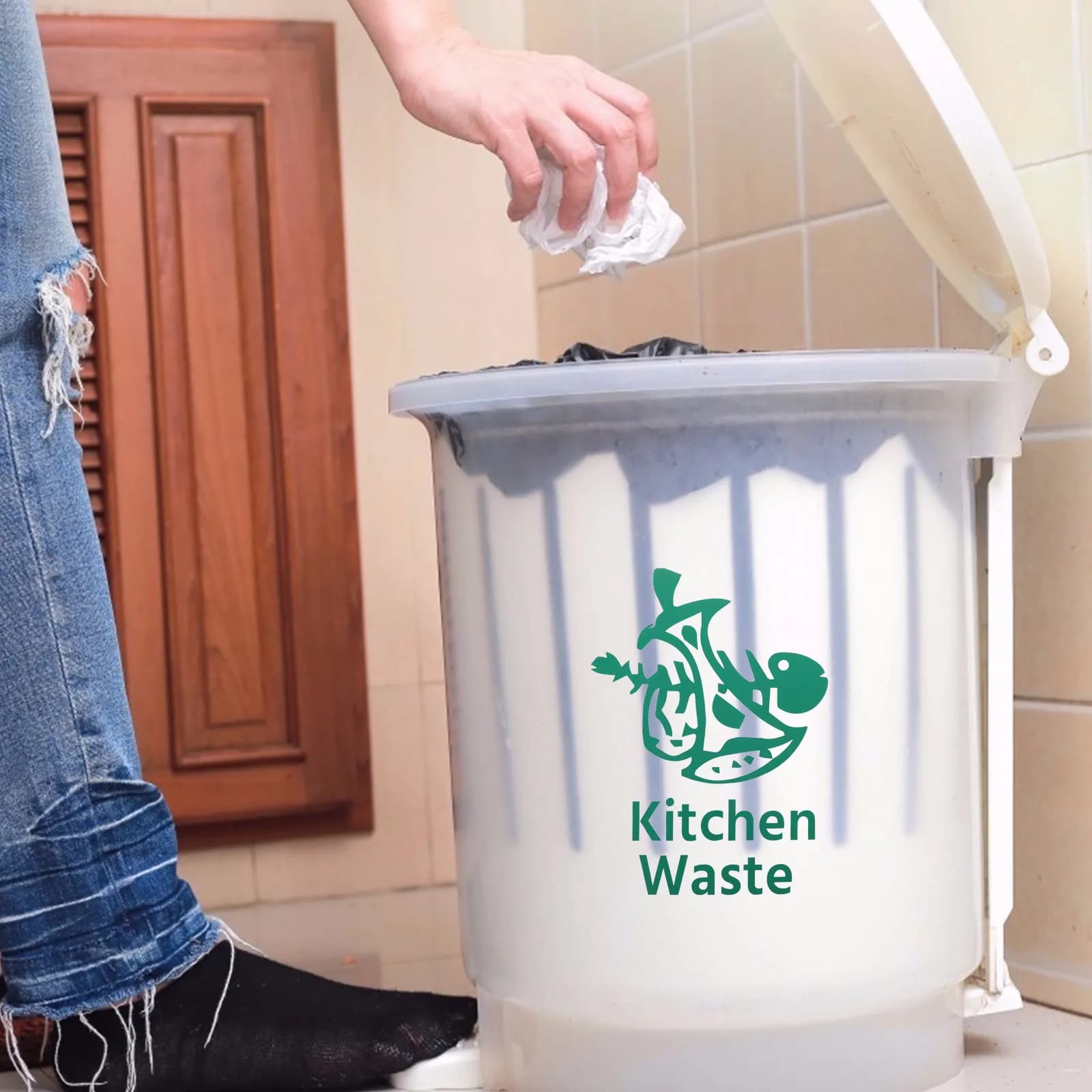 5 Pezzi Adesivi per la Classificazione dei Rifiuti, Etichette Adesive in PVC per il Riciclaggio dei Rifiuti, Decalcomanie per la Raccolta Differenziata, Ecologici
