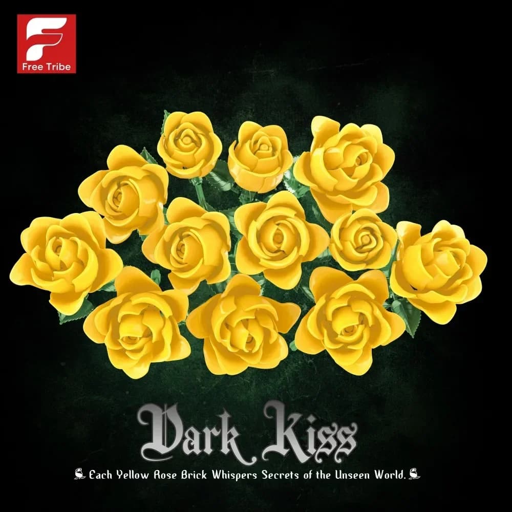 585PCS Yellow Rose Building Blocks Flower Bouquet Model Bricks Desktop Decoration Adult Romantic Holiday Gifts Kids DIY Toys
