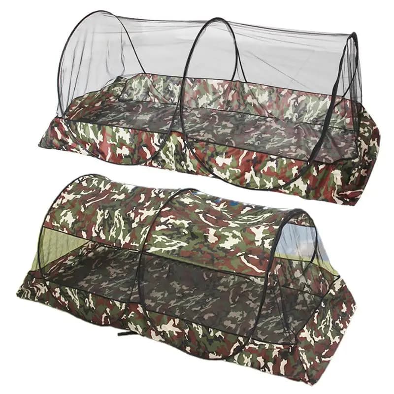 Tende a rete per tende da campeggio all'aperto con rete per borsa per il trasporto per letto, patio, campeggio, viaggio, rete per tende compatta e leggera