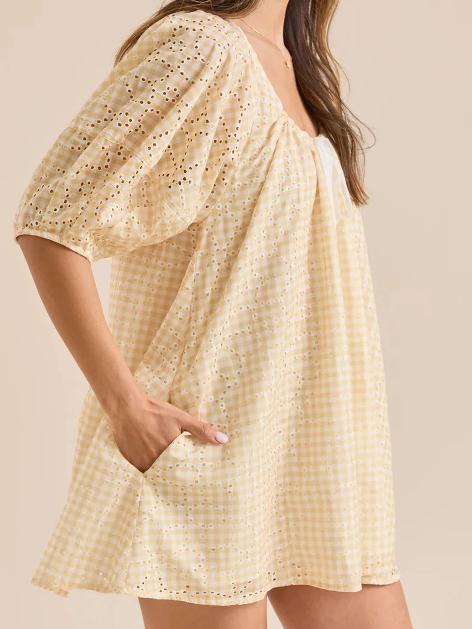 Boho donna giallo scava fuori papillon abito da notte vestito estivo estate uscire abito a trapezio vendita calda SML