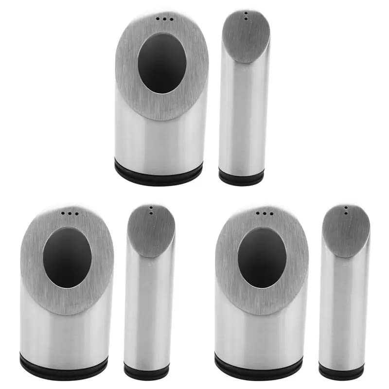 A53Q-6Pcs Stainless Steel Salt And Pepper Shakers Set For Spices With Holes Seasoning Jar Spice Rack Kitchen Cruet Tool