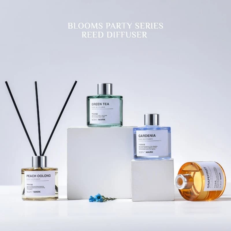 50ML Bastoncini Diffuser Set with Lotus Oil, Jasmine and Rose, Flameless Fragrance Diffuser, Home and Auto Scenter, Aromatherapy Sticks
