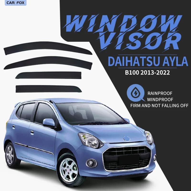 Per Daihatsu Ayla B100 2013-2022: Deflettori Parasole per Finestrini Auto, Protezioni Antipioggia e Antivento per Finestrini Laterali, Accessori Auto
