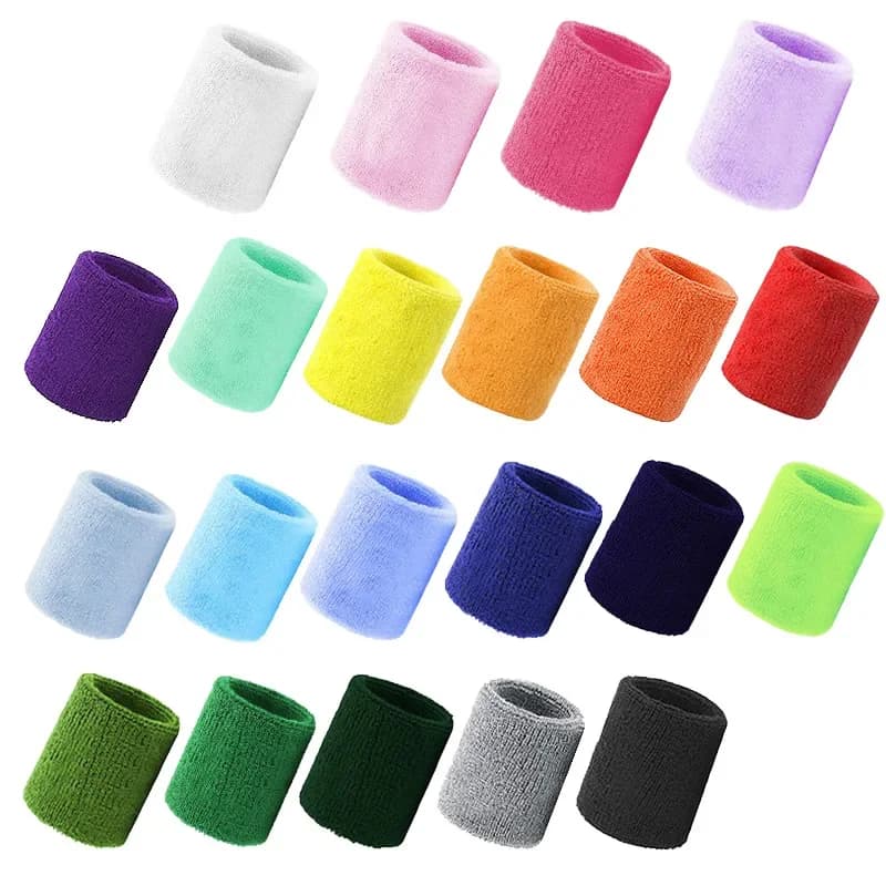 Fascia di supporto per il polso in cotone Polsino Bracciali sportivi Polsino per asciugamano per il sudore Protezione per il polso da tennis Cinghia protettiva Fitness Corsa Fascia per il sudore Palestra