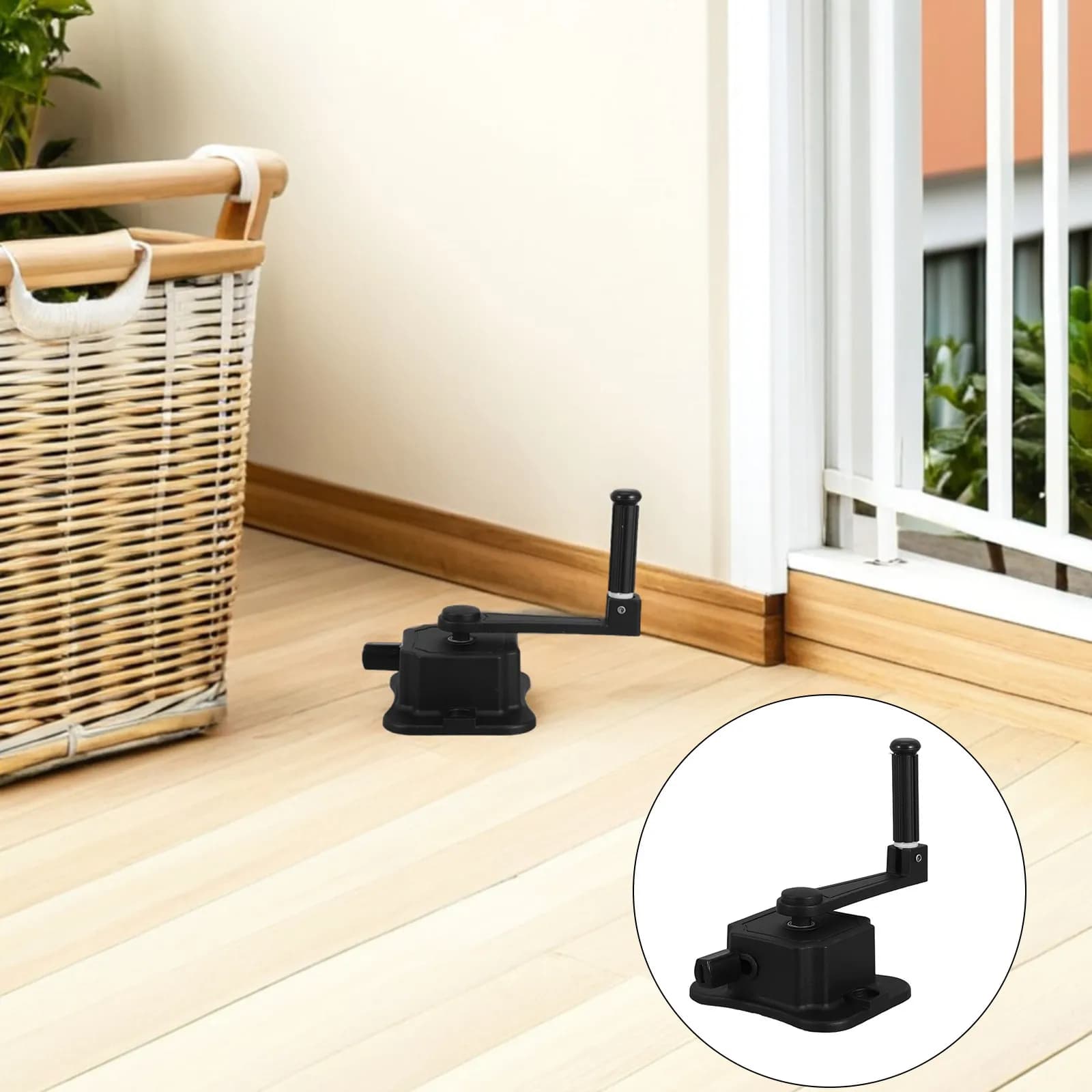 Clothes Drying Rack Crank Handle Manual Metal Hand Crank Handle Black 85Mm Non Slip Grip Ceiling Pulley Laundry Hole Lift Hanger