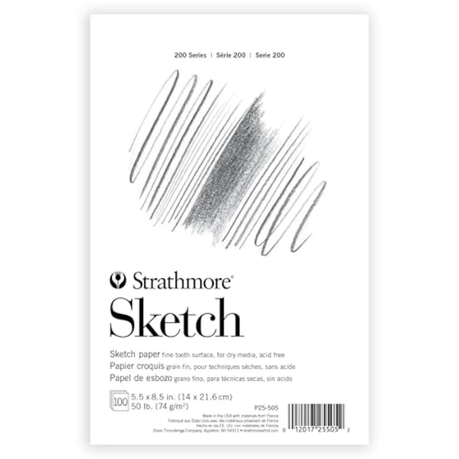 200 Series Sketch Pad, 5.5x8.5 inch, 100 Sheets, Tape Bound - Artist Sketchbook for Drawing, Illustration, Art Class Students