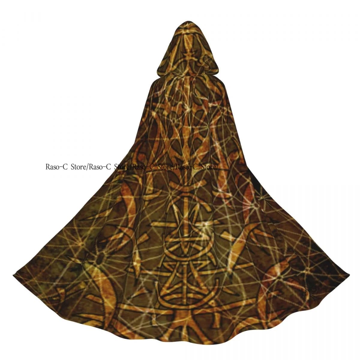 Mantello per adulti Mantello con cappuccio Carta dei tarocchi Modello gotico Costume medievale Strega Wicca Vampiro Elfo Purim Festa di carnevale