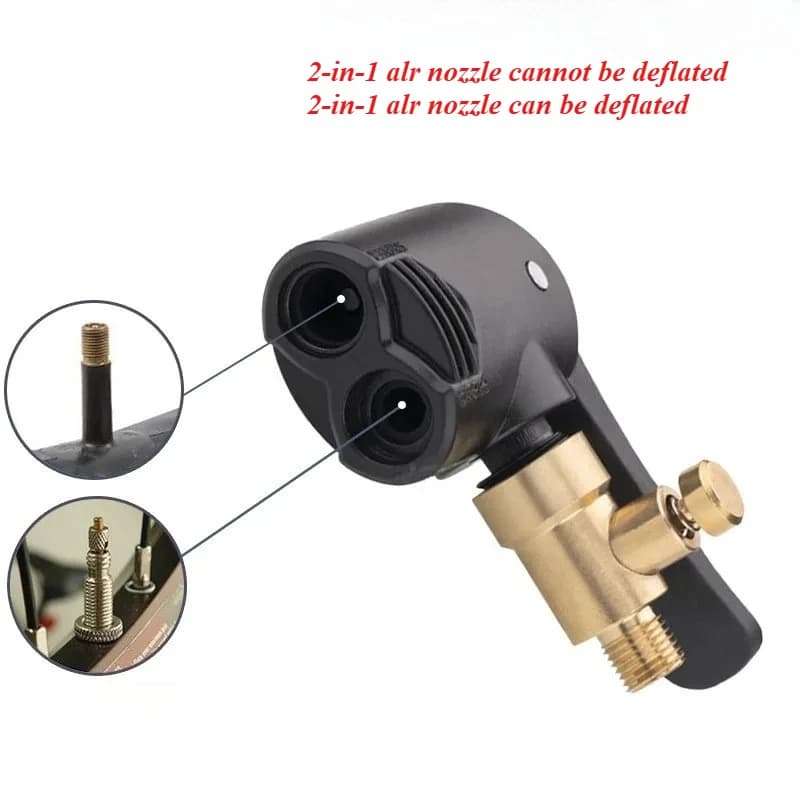 1PC Connettore della valvola di gonfiaggio dei pneumatici Auto Moto Bicicletta Valvola della gomma Ugello Morsetto Pompa gonfiabile Adattatore portatile 2-in-1