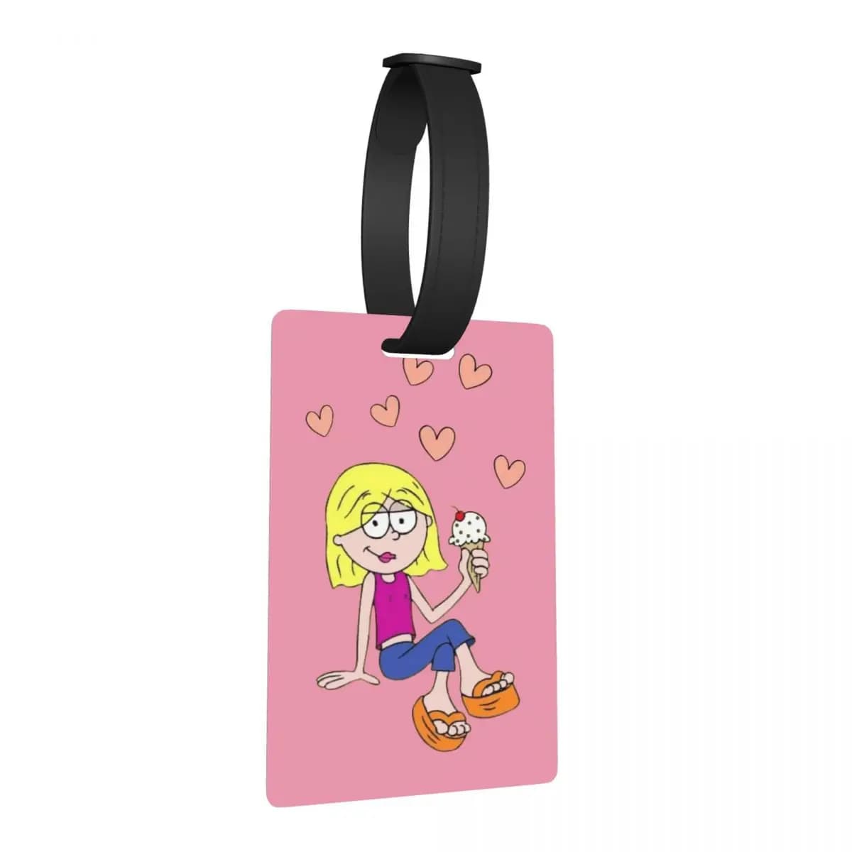 Etichette per bagagli con personaggi dei cartoni animati di Lizzie McGuire, accessori per valigie, etichette per bagagli da viaggio, porta etichette con nome e indirizzo