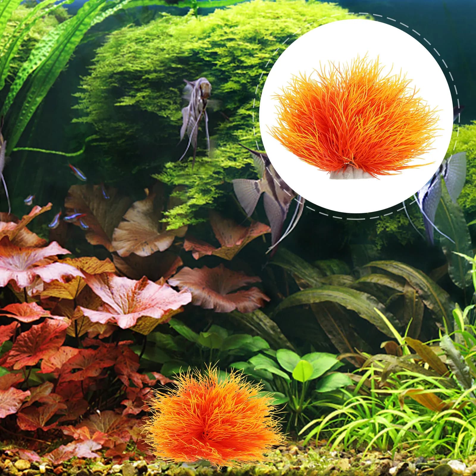 Aquarium Decoration, Artificial Plastic Plants, Realistic Ornament Resistant to Diving for Fish Trays
