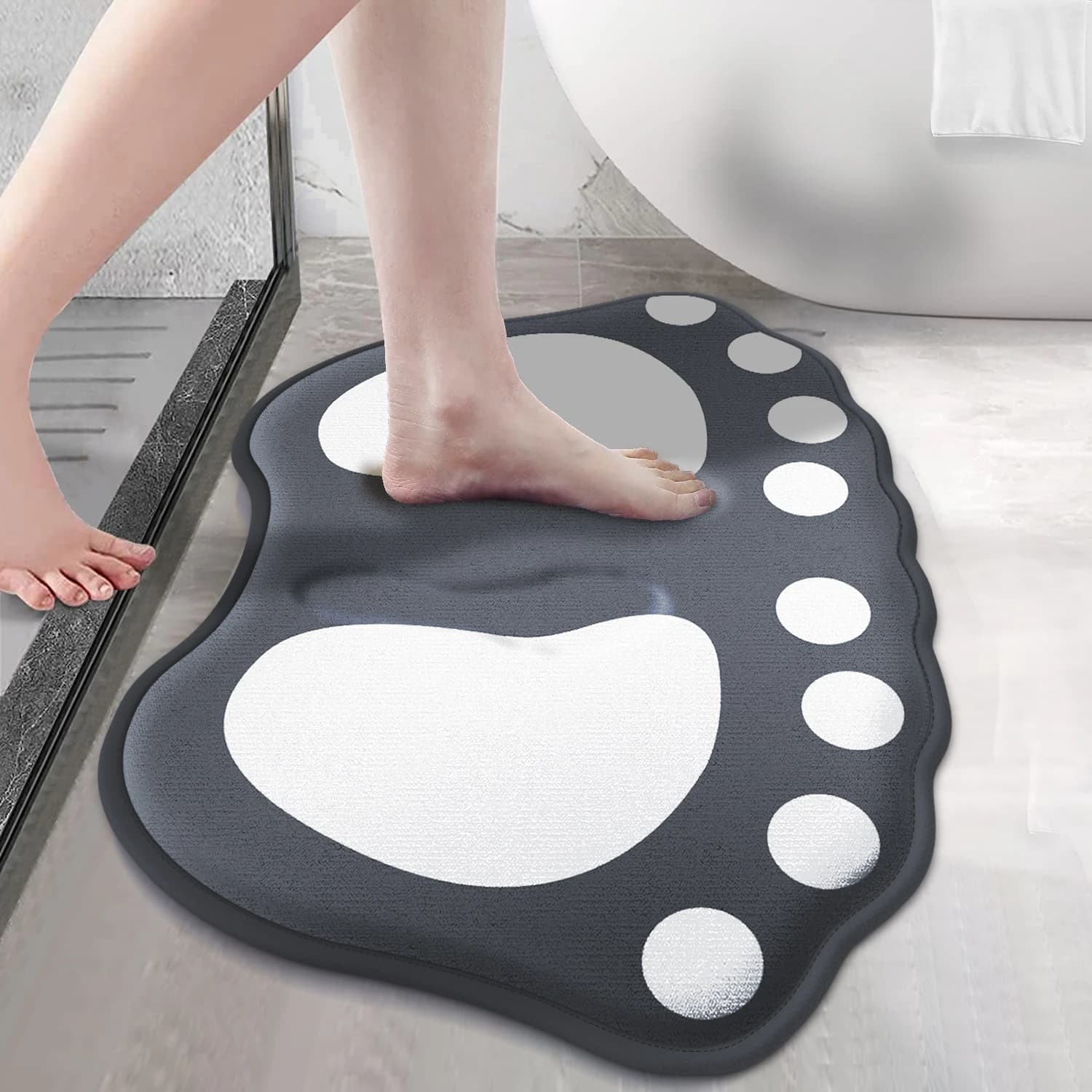 Tappetino da bagno antiscivolo, tappeto da bagno con motivo a artiglio, tappeto da bagno assorbente, tappetino per porta, tappetino per pavimento, decorazione per la casa