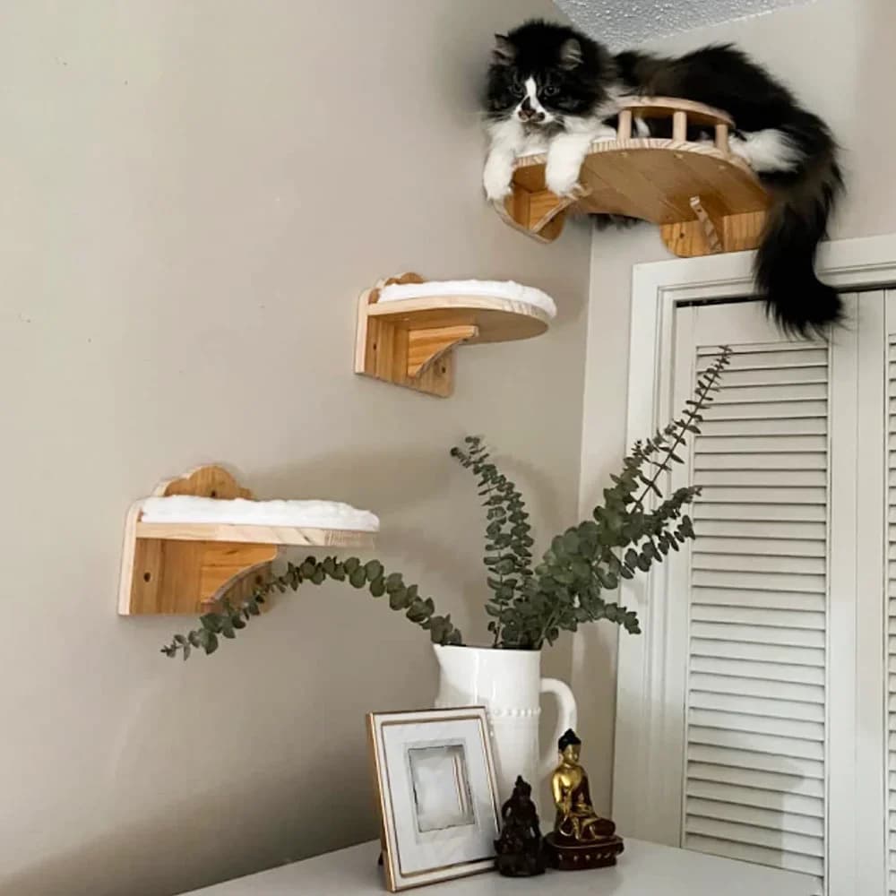 Mobili da parete per gatti mensola da arrampicata gradini a parete scala con corda in Sisal tiragraffi artigli giocattolo per la maggior parte dei gatti gattini
