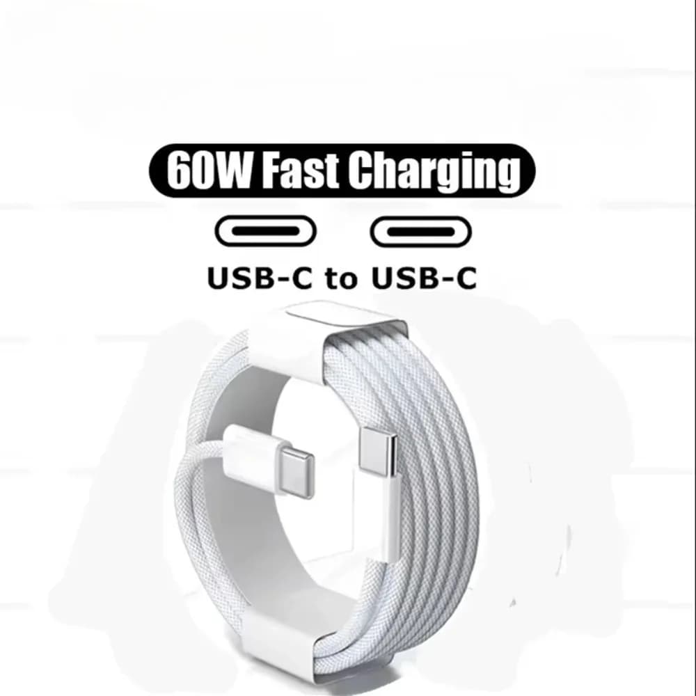 High-end 1M/2M/3M 60W Type C to C Fast Charging Cable for Phone Tablet PC Laptop --3 Pack