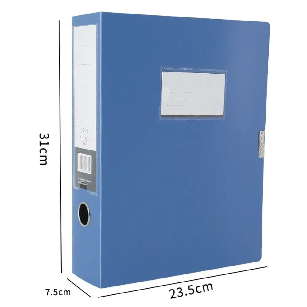 Black Blue A4 Desk Document Box, Dustproof Container PP Plastic Reinforced for Contracts and Documents