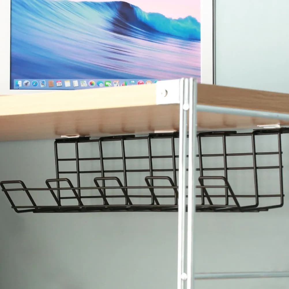 Organizzatore Cavi Sotto Scrivania 1 Pezzo, Porta Cavi Compatto in Ferro per Casa, Scaffale Porta Cavi, Supporto per Patch Panel, Organizzazione Cavi